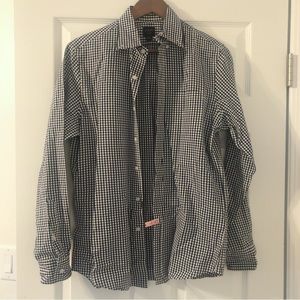 J Crew Flex Men’s Button-down Size Small Navy Gingham